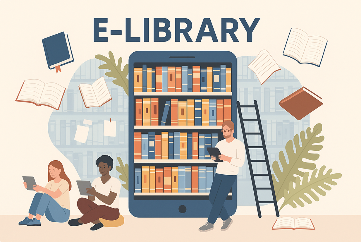 Digital Library Illustration